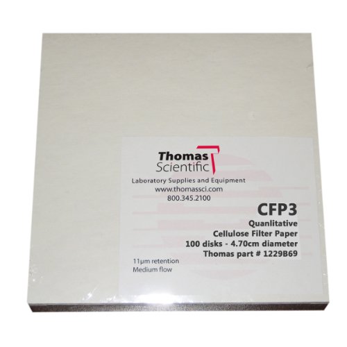 Томас ЦФП3-042 Целулоза Квалитативна Филтер Хартија, 6 Микрони, Бавен Проток, Одделение, ЦФП3, 4,25 См Дијаметар