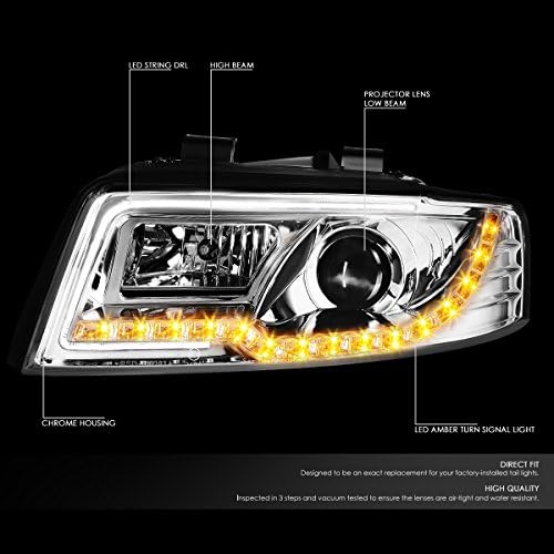 LED Drl Chrome Домување Проектор Фарови Светилки+Алатка Комплет Компатибилен Со Audi A4 B6 S4 B6 Quattro 02-05