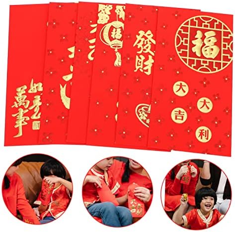 Абаодам 30 парчиња Торба Со Црвен Плик Украсни Пликови Торба За Подароци Од Хартија Црвени Кеси За Подароци 2022 Хонг Бао 2022 Фестивалска