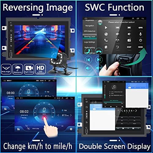 podofo 2G+32G Wirelss Carplay Android Car stereo Со Жичен Android Auto, За Експедиција Ford F150 F250 F350 Fusion Edge Explorer, 7 Двојно