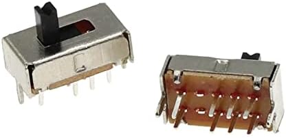 Микро прекинувач 10PCS SS23D07 8 PINS 3 Позиција 2P3T прекинувач за менување Двоен вертикален лизгачки прекинувач за должина на рачката 5мм