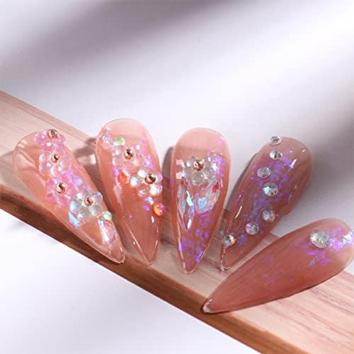 120 парчиња 3Д акрилни цвеќе на ноктите за акрилични нокти рамна мешана големина иридесен нокти уметност rhinestone kawaii нокти шарми
