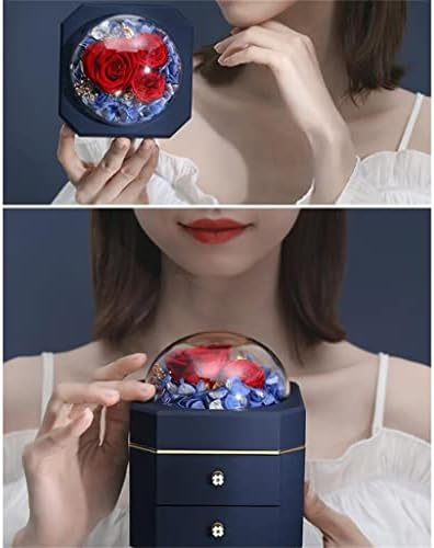 N/A романтична кутија кутија за накит вештачки цветни кутии за кармин кутија октагонална цветна кутија