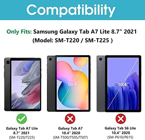Procase [2 Pack] Galaxy Tab A7 Lite 8,7 инчи 2021 заштитници на екранот T220 T225 пакет Galaxy Tab A7 Lite 8.7 инчи 2021 тастатура Case