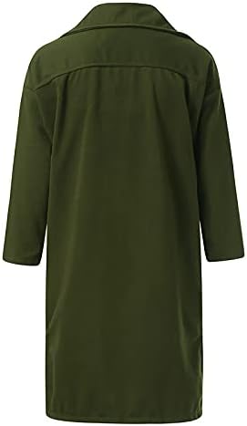 Foviguo современи модерни пролетни преголеми худи за жени Работете удобност со копчиња удобно палто лапел полиестер