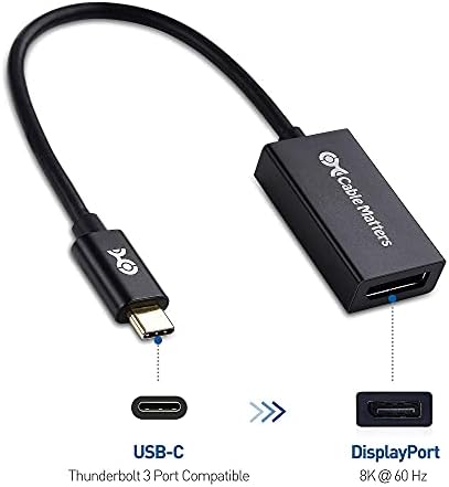 КАБЕЛ Работи USB C Да DisplayPort Кабел ПОДДРШКА 8K 60Hz Во Црно 6 ft-Thunderbolt 3 Порта Компатибилен &засилувач; USB C Да DisplayPort