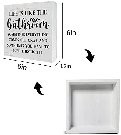 Ywkuiev Life е како бањата бела дрвена кутија плакета, се надевам дека сè ќе излезе во ред рустикален знак за семејна бања канцеларија