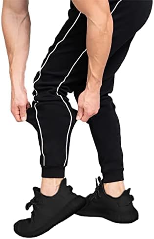 Брокиг машка страна двојни насоки џогери панталони, панталони за вежбање во теретана, тенок вклопени џемпери со џебови со поштенски