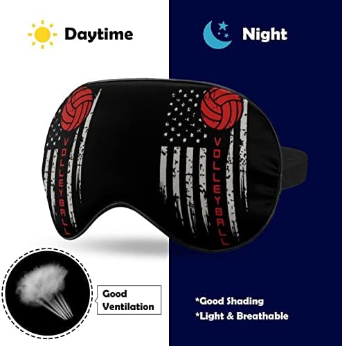 Америка Одбојка Црвена Линија Знаме Печатење Маска За Очи Светло Блокирање Маска За Спиење Со Прилагодлив Ремен За Патување Работа