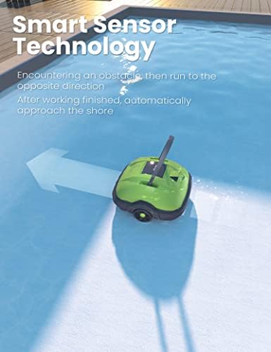 Wybot безжичен роботски чистач за базени, автоматски вакуум во базен, моќно вшмукување, IPX8 водоотпорен, двоен мотор, фино филтер од