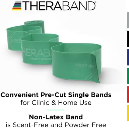 Theraband CLX Resistance Band со јамки, 25 дворна кутија за фитнес опсези за целосни вежби за тело, еластичен опсег за пилатес,