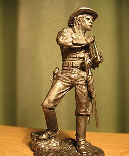 Службеник на Северна коњаница од 19 век во САД 1/32 Скала Необоен калај фигура Див Запад Рачно изработена минијатурна минијатура