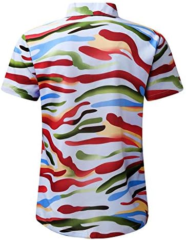 Графички маици Xiloccer за мажи лето летово тенок цветни печатени кратки ракави кошули со кошули за тренингот маица врвна блуза