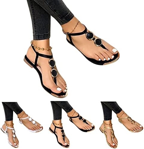 Црни сандали жени клин, сандали жени летни облечени обични отворени пети токи ленти боемски чевли римски сандали