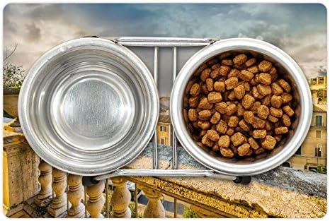 Лунарна италијанска Подлога за Миленичиња За Храна И Вода, Панорамски Поглед На Историскиот Центар На Рим Од Воздушен Балкон, Правоаголна