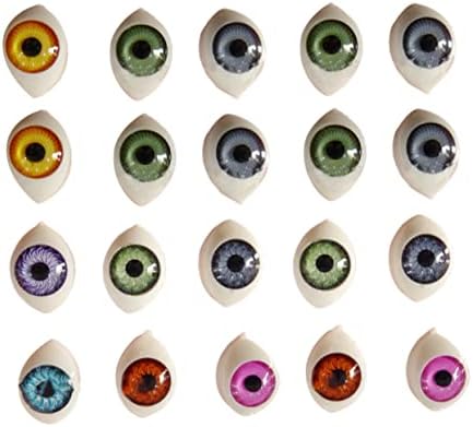 Нолитој 100 парчиња тркалезни стаклени украси стаклени капчиња поставува занаетни лажни очи пластични очи за занаети DIY додатоци