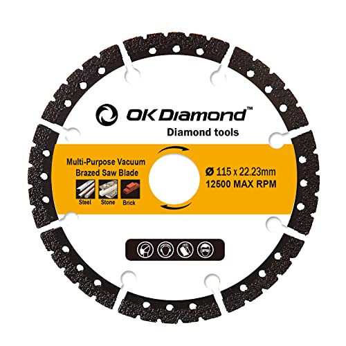 Окдиамонд метални сечила со дијамантски сечила повеќенаменска целта Насечено тркало за дрво, камен, метал, челик, армиран бетон-4-1/2