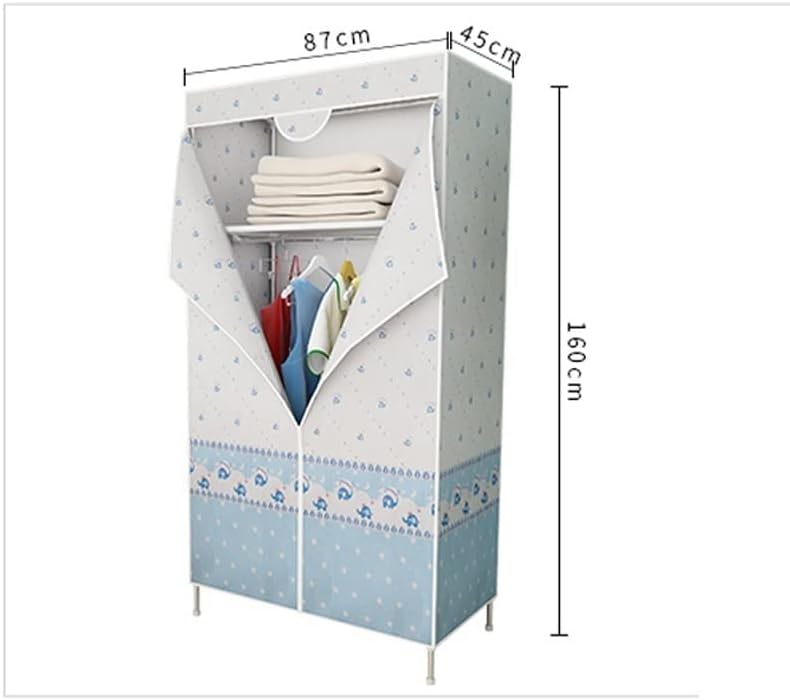 UNNS преносна гардероба комбинација Преносна гардероба облека за гардероба за складирање, лесна за чување на неткаена ткаенина и висина шипка