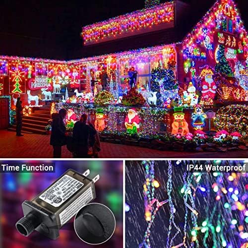 Quntis 65,6ft 800LED Божиќни светла за божици, 160 капки божиќна светлина на iCicle со 11 режими и далечински управувач, надворешни
