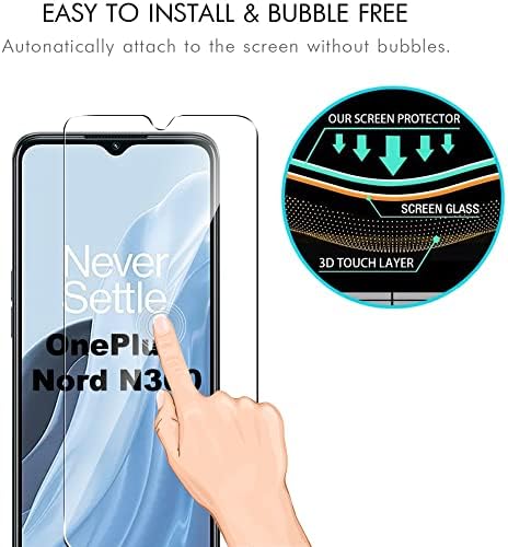 Suttkue За OnePlus Nord N300 5g Заштитник На Екранот со Заштитник На Објективот На Камерата, 9h Цврстина против Гребење калено Стакло