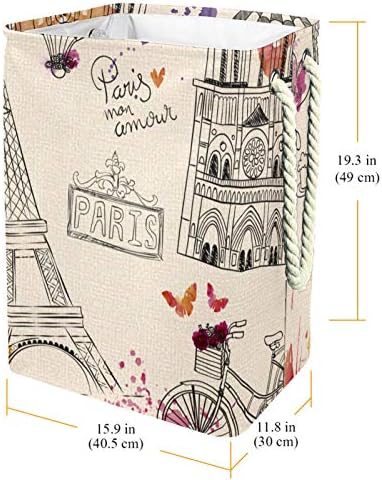 ДЕЈА Водоотпорни Корпи За Перење Високи Цврсти Преклопливи Ајфелова Кула Париз Пречка За Печатење За Возрасни Деца Тинејџерски Момчиња Девојчиња