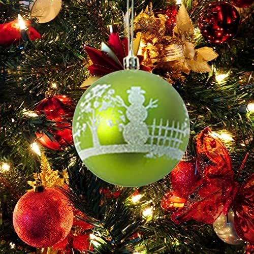 Декорација на божиќна топка од 12 парчиња 8 см замрзнати божиќни топка приврзоци ПВЦ Божиќна топка за одмор Центари за одмор Божиќ