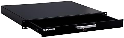 RackPath 1U Rack Mount Fircle за 19 инчи AV/Network/DJ опрема за опрема или ормани со заклучување и клуч