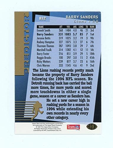 1994 година на лидерите на лигарите на горната палуба во лига на лига R12 Бери Сандерс картичка - Состојба на нане во новиот држач