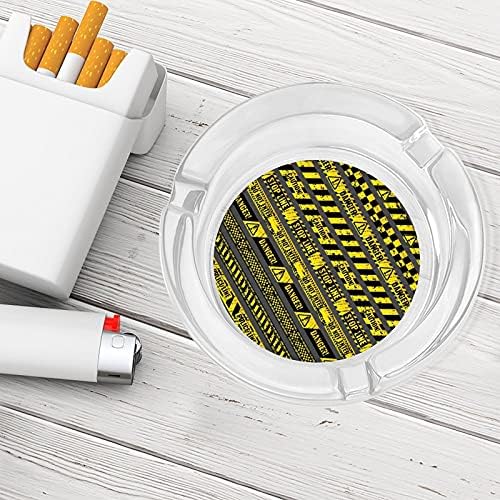 Криминална несреќа Сцена Внимание предупредување на полицијата модерна тркалезна стаклена лента за пепел преносни декоративни цигари цигари