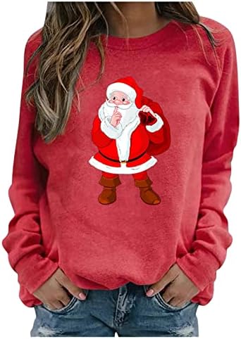 Ајазо жени тенок Божиќни џемпери лесни кошули со слаби духови за бојадисување на стомаци