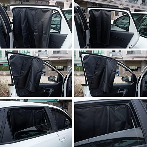 IcyTrip Car Window Sundes Shades Covers за приватност затемнување - 4 парчиња магнетни странични сончеви шари за автомобили Автоматски
