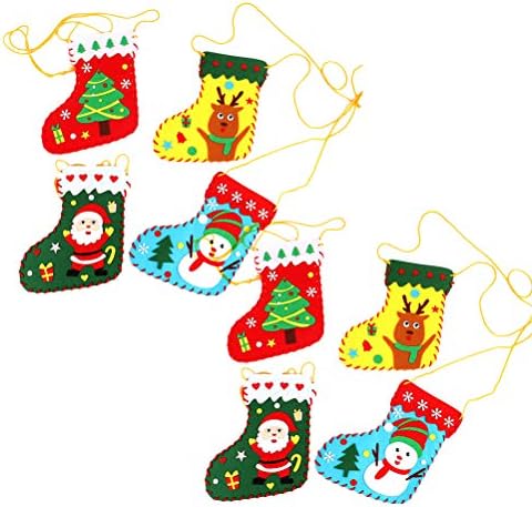Здрави САМОСТОЈНИ Чорапи Цртан Филм Шиење Слатки Божиќни Чорапи Рачно Изработени ЧОРАПИ САМ Неткаен Подарок Торба 8 Сет