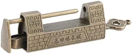 Ganfanren 2pc/постави Заклучување Катанец + бравата затворач Антички Бронзени Стари Кинески gratwall Кутија Брава Затворач Гроздобер Кабинет Накит Дрвена кутија
