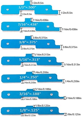Табела за рутер ZiiAmg Постави шипки, 7 парчиња алуминиумски легура на легури блок сет прецизно поставување блокови Висина на мерачи