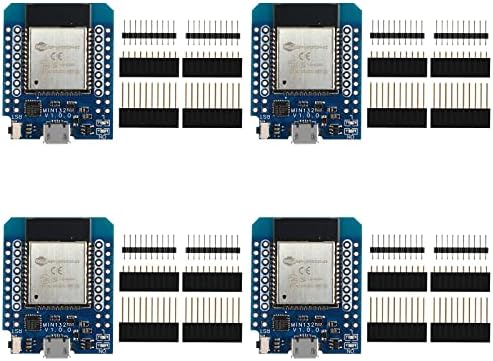 Diann 4PCS D1 Mini Nodemcu ESP32 ESP-WORTO-32 WLAN WiFi Bluetooth IoT Development Board Micro USB