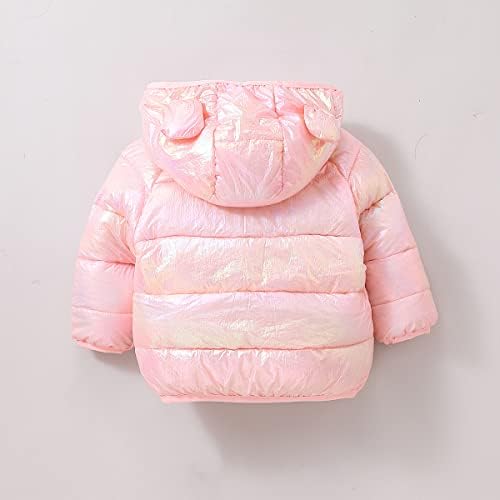 Канис деца дете бебе девојки девојки зимски палто мечка со качулка, светло пикафер, вметната јакна за ветерници за надворешна облека
