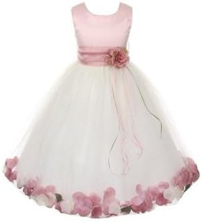 Демпси Мари 21 бои сатенски бодици причест цветни девојки за петед фустан: новороденче-14