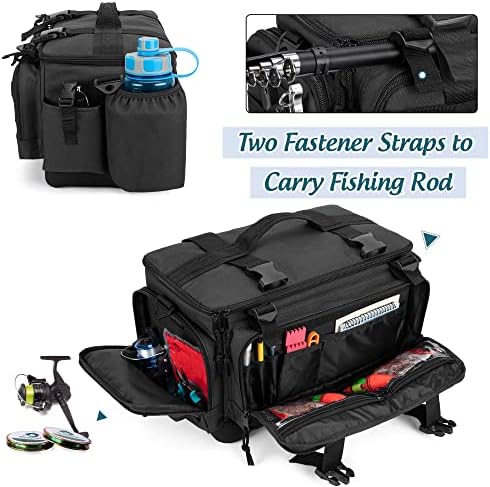 Водоотпорна торба за водоотпорна кутија со DSLEAF со држач за шипки, мека торба за складирање на риболов со не лизгачка база за