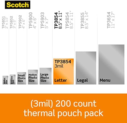 Шкотски Термални Ламинирачки Торбички, 200 Пакети Ламинирачки Листови, 3 Мил, 8,9 х 11,4 Инчи, Образовни Материјали &засилувач; Занаетчиски