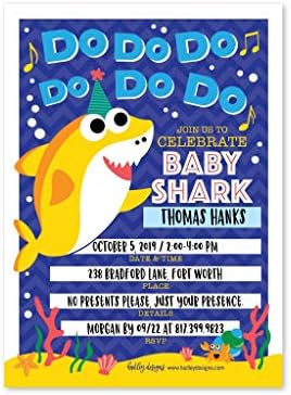 25 Покани За Роденденска Забава За Бебиња Ајкула, Тема За Вода На Базен Плажа Дете Покани Идеја, Снабдување Со Пливање За Момче Од