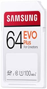 SAMSUNG EVO Плус SDXC 64GB Sd Мемориска Картичка со Целосна Големина w/ Адаптер, UHS-I U3, Поддржува 4k Видео, Проширување На Складирање