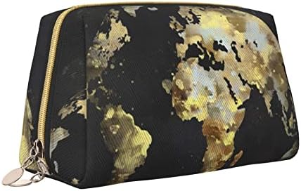 ОГНО Апстрактен Светски Глобус печатена голема Торба За Шминка За Патување За Чанта,Пренослива Торба За Тоалет За Жени Девојки Организатор За