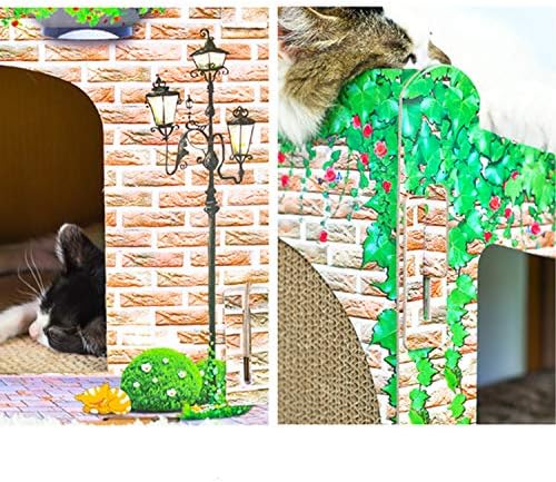 Мебел ЗА Мачки LOVEPET Двокатна Куќа За Мачки Табла За Гребење На Мачки Голема Брановидна Хартија Рамка За Качување Мачка Вила Мачка