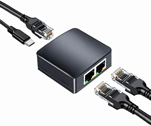 Wuedozue Rj45 Мрежен Сплитер Адаптер, 1 до 2 Двојна ЖЕНСКА USB ДО RJ45 Port LAN Интерфејс Етернет Приклучок ПРИКЛУЧОК 8P8C Продолжувач