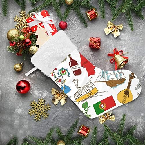 Пимилагу скица Португалија Божиќни чорапи 1 пакет 17,7 , виси чорапи за Божиќна декорација
