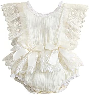 Shvaility новороденче девојче ромпер цветно печатење решетки со ракави за пит -фустани, бото -летна облека