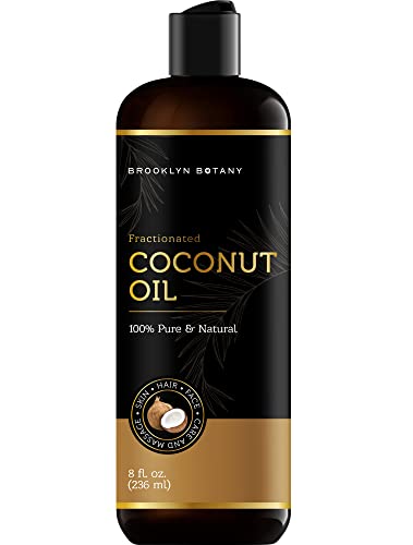 Фракција на кокосово масло од Бруклин Ботаника за кожа, коса и лице - чисто и природно масло од тело и масло за коса - масло од