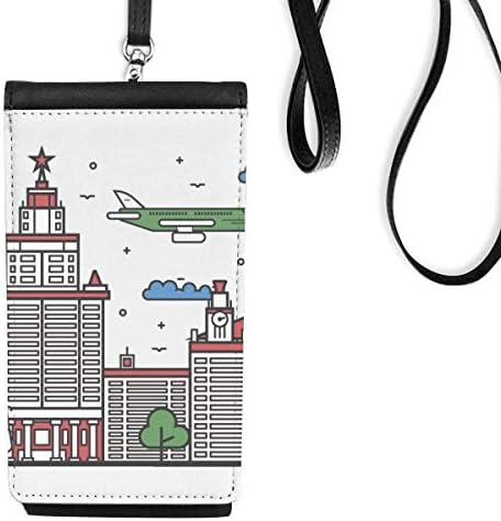 Русија Сити Национален симбол Модел Телефонски паричник чанта што виси мобилна торбичка црн џеб