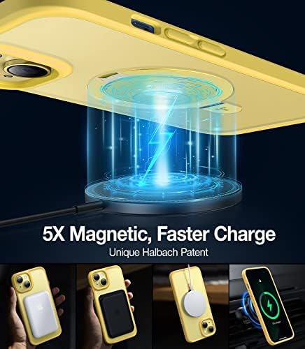 Torras Magnetic UPRO Ostand за Iphone 14 Случај/iPhone 13 Случај 6.1 Инчен, Компатибилен Со Magsafe Matte Тврд Грб Со Мек Силиконски Раб