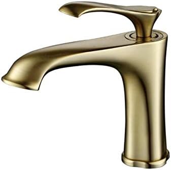 месинг од месинг од златна боја единечен лост водопад тапа за лавални мијалници за миење садови во вода